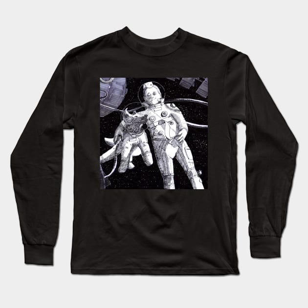 Space Walk Long Sleeve T-Shirt by J.S. Lange